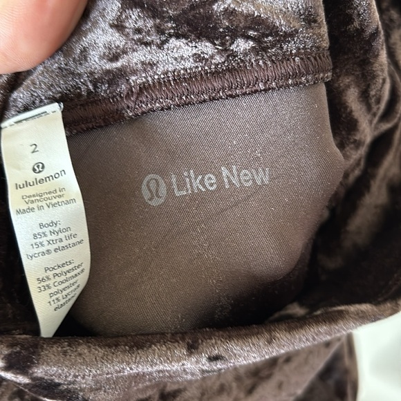 Lululemon Wunder Lounge High-Rise Tight 28" Crushed Velvet Special Edition Brown - Picture 11 of 16